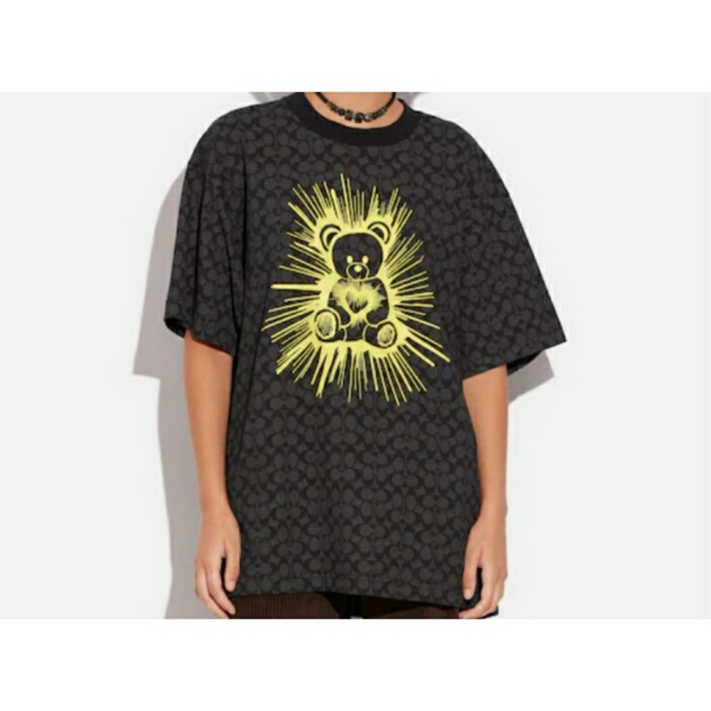 NWOT Coach Rave Bear T Shirt In Organic Cotton XL